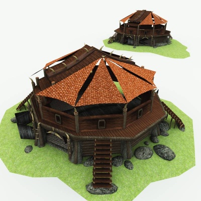 Orc Village Woodcutter 3D Building